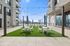 Social courtyard with seating and fun lighting