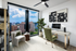 Beautiful in-home office with floor-to-ceiling windows with gorgeous views of the city