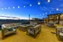 Rooftop seating area with lighting