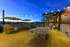 Rooftop seating area with lighting