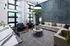 Mini lounge with sectional sofa and workspace table
