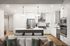 Elegant modern kitchen with sleek white cabinetry, stainless steel appliances, and stylish pendant lighting over a spacious island.