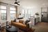 model living room at Odell Apartments