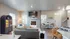 Inviting open-concept living room with modern decor, cozy seating, and a stylish fireplace, perfect for relaxation and entertaining.