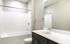 Bright, modern bathroom with sleek finishes.