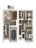Modern 3D floor plan showcasing a spacious layout with three bedrooms, open dining and living space, sleek kitchen, and an attached garage.