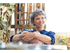 Woman siting in living room