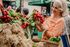 Woman shopping at food stand
