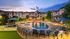 a photo of the pool at twighlight evening hours