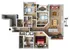 Charming floor plan showcasing 3 bedrooms, a spacious open-concept living area, and modern kitchen with island seating.