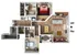 Modern floor plan showcasing 2 bedrooms, open kitchen with island, cozy living room, and functional dining area.
