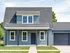 Charming blue suburban home with elegant roofing, classic windows, and a single-car garage, set amidst a lush landscape.
