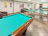 Pool table in game room