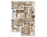 Inviting floor plan showcasing a modern 3-bedroom layout with a cozy living room and a sleek kitchen, featuring 2 well-appointed bathrooms and a private balcony. Only 1 spot left!