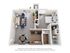 Inviting 3D floor plan showcasing a cozy 1-bedroom apartment with an open living and dining area, modern kitchen, and elegant bathroom.