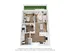 Modern 3D floor plan highlighting 1 bedroom, a sleek open-concept living and dining area, a contemporary kitchen, and a cozy outdoor patio. Stylish design with dedicated laundry space.