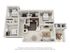 Modern 3D floor plan showcasing 3 bedrooms, open living and dining area, a sleek kitchen, and patio access.