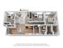 Elegant 3D floor plan showcasing two cozy bedrooms, a stylish open-concept living and dining area, modern kitchen, and two well-appointed bathrooms. Features an inviting balcony and ample storage space.