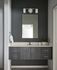 Modern bathroom with white vanity and contemporary fixtures