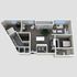 The Sistine -  two-bedroom apartment layout at The Lofts at City Center - 1,401 sq ft
