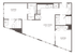 Two-bedroom, two-bathroom corner apartment at Fishtown Urby featuring spacious bedrooms and large walk-in closets.