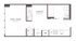 Modern studio floor plan featuring a combined living and dining area, sleeping space, and efficient kitchen layout.