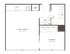 Modern studio apartment floor plan with combined living and dining area, compact kitchen, and cozy sleeping space, optimized for convenience and style.