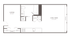 Modern apartment floor plan with a cozy sleeping area, open living/dining space, compact kitchen, and in-unit washer/dryer.