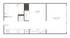 Modern studio floor plan featuring a spacious living and dining area, efficient sleeping space, full kitchen, and bathroom.