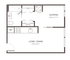 Modern studio floor plan with open living and dining area, cozy sleeping space, fully-equipped kitchen, and in-unit laundry.