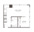 Modern studio floor plan featuring spacious living and dining area, compact kitchen, convenient bathroom, and cozy sleeping space.