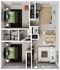 Floor plan showcasing 2 bedrooms, 2 bathrooms, open-concept kitchen with island, and cozy living area with dining space.