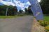 Inviting entrance to Artisan apartments, featuring lush greenery, vibrant flags, and a welcoming driveway on a sunny day.