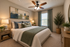 Elegant bedroom with a plush king-sized bed, stylish decor, and natural light filtering through the window for a serene atmosphere.
