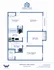 Two Bedroom Garden Floorplan at 840 Square Feet - Partial
