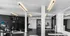 Modern fitness center with sleek lighting, state-of-the-art treadmills, and mirrored walls offering a spacious workout environment.