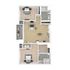Modern 3D floor plan featuring two spacious bedrooms, an elegant open-concept living and dining area, stylish kitchen, and two sleek bathrooms with a cozy balcony.