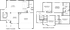 Spacious duplex floor plan featuring five bedrooms, three bathrooms, kitchen, dining area, and garage.