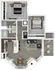 Modern 2D floor plan showcasing 2 spacious bedrooms, cozy living area, sleek kitchen with breakfast bar, and stylish balcony seating.