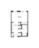 Modern studio apartment floor plan featuring an open-concept living room and bedroom, a well-equipped kitchen, and a spacious bathroom.