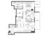 Modern 2D floor plan featuring a spacious 1 bedroom with attached dressing area, open-concept living and cooking space, dedicated work area, two relaxing balconies, and stylish washrooms.