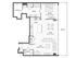 Modern floor plan featuring a spacious one-bedroom layout with a cozy living area, stylish kitchen, and relaxing balcony space.