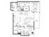 Elegant floor plan showcasing a modern apartment with 2 spacious bedrooms, open-concept kitchen and dining area, inviting living room, and a relaxing outdoor space.