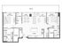 Modern 2D floor plan of a luxurious apartment featuring 3 spacious bedrooms, open-concept living and dining areas, stylish kitchen with island, and expansive balcony labeled 'relax'.