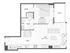 Contemporary 1-bedroom apartment floor plan featuring spacious living area, modern kitchen, and inviting relaxation space.