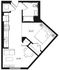 Chic floor plan showcasing a spacious layout with a cozy bedroom, modern kitchen, elegant bathroom, and inviting living area.