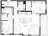 Modern floor plan showcasing 2 bedrooms, 2 bathrooms, an open-concept living and dining area, plus a contemporary kitchen with island seating.