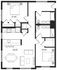 Elegant floor plan featuring 2 spacious bedrooms, an open living area, and a modern kitchen.