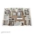 Modern floor plan featuring 2 elegant bedrooms, open-concept living and dining area, spacious kitchen, and private balconies, embracing 1907 square feet of luxurious space.