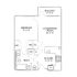 Inviting floor plan with 1 bedroom, a spacious living/dining area, convenient kitchen, and a cozy balcony.